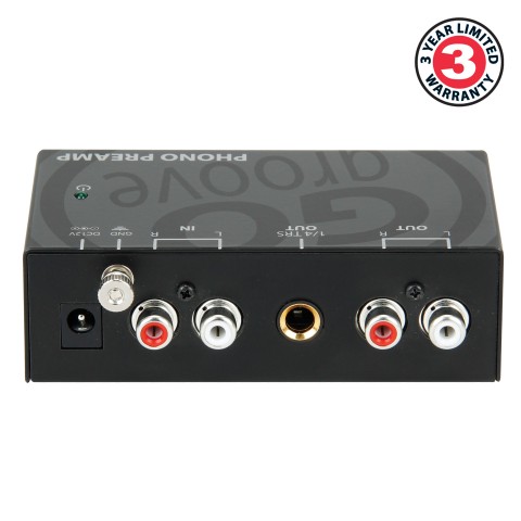 Phono Turntable Preamp - Mini Electronic Audio Stereo Phonograph  Preamplifier with RCA Input, RCA/TRS Output,Low Noise Operation,with 12  Volt DC Adapter (PP400) 
